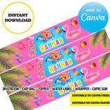 Pool party, editable template, CANVA