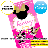 Minnie fairy, editable template, Canva editable instant digital download, chip bag, topper, label