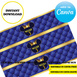 Mickey prince, editable template, Canva editable instant digital download, chip bag, topper, label