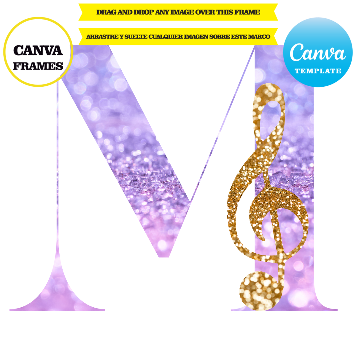 Music note ALPHABET, frame template music note mockup, drag and drop ...