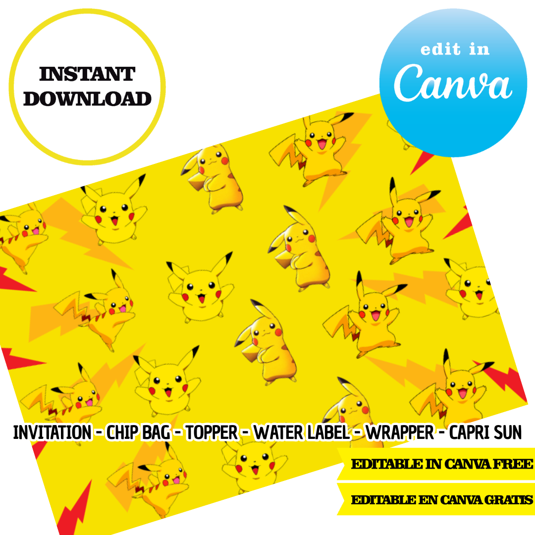Pokemon, Pikachu cards Canva Templates (Chip Bags, Labels & More) Phigraphic Pokemon, Pikachu cards Canva Templates (Chip Bags, Labels & More) Phigraphic