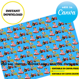 Mickey Farm, editable template, Canva editable instant digital download, chip bag, topper, label