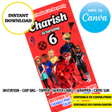 Miracoulus - Ladybug - Canva Templates (Chip Bags, Labels & More)