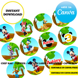 Mickey and his friends, editable template, Canva editable instant digital download, chip bag, topper, label