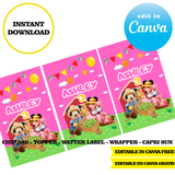 Mickey Farm, editable template, Canva editable instant digital download, chip bag, topper, label