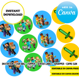 Minecraft, editable template, CANVA