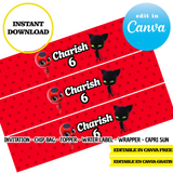 Miracoulus - Ladybug - Canva Templates (Chip Bags, Labels & More)