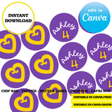 Polly Pocket, editable template, Canva editable instant digital download, chip bag, topper, label