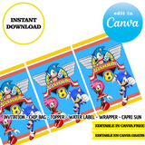 Sonic, Canva Templates (Chip Bags, Labels & More)