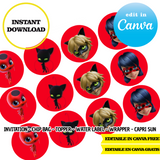 Miracoulus - Ladybug - Canva Templates (Chip Bags, Labels & More)