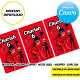 Miracoulus - Ladybug - Canva Templates (Chip Bags, Labels & More)