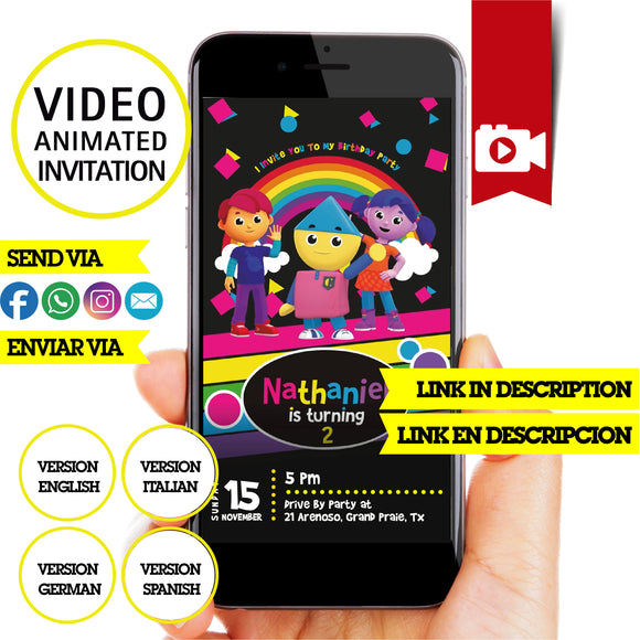 Charlie colorforms city, Animated Birthday Video Invitation – Personalized Party Invite