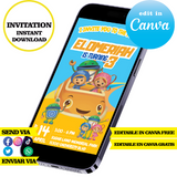 Team Umizoomi editable template, Canva editable instant digital download, PDF invitation