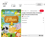 Jungle, Animated video Invitation, Jungle animal Video