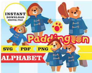 Paddington bear, clipart, PNG, SVG, PDF files