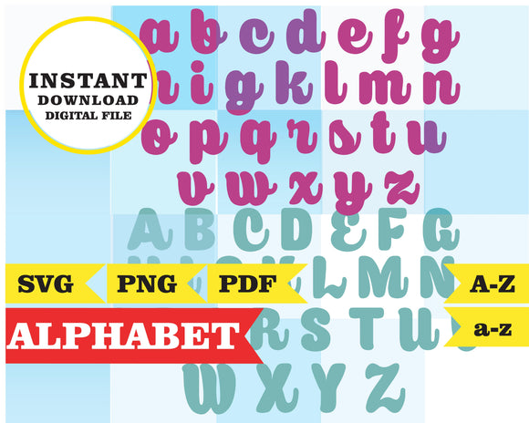 Cry-babies, 3 alphabet, PNG, SVG, PDF files
