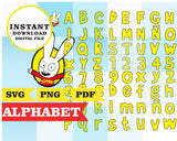 Simon Super Rabbit, alphabet, PNG, SVG, PDF files