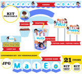 Cleo y Cuquin, Kit imprimible, texto y nombre personalizado, 21 piezas digitales JPG