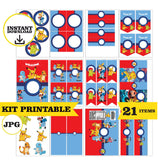 Pokemon, printable kit, 21 pieces, JPG format, Pikachu kit printable, theme party - INSTANT DOWNLOAD