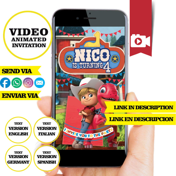 Dino Ranch, animated video invitation