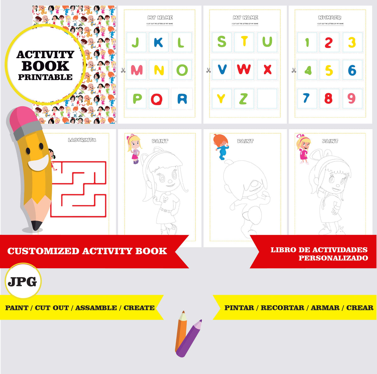 Cleo and Cuquin - Personalized Printable Activity/Coloring Book ...