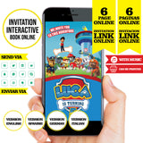 Paw patrol, interactive online flip-book invitation