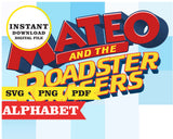 Mickey and the roadster racers alphabet, PNG, SVG, PDF files