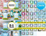 Chip bag set, frame elements, drag and drop - CANVA