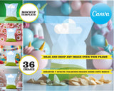 Chip bag set, frame elements, drag and drop - CANVA
