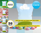 Chip bag set, frame elements, drag and drop - CANVA