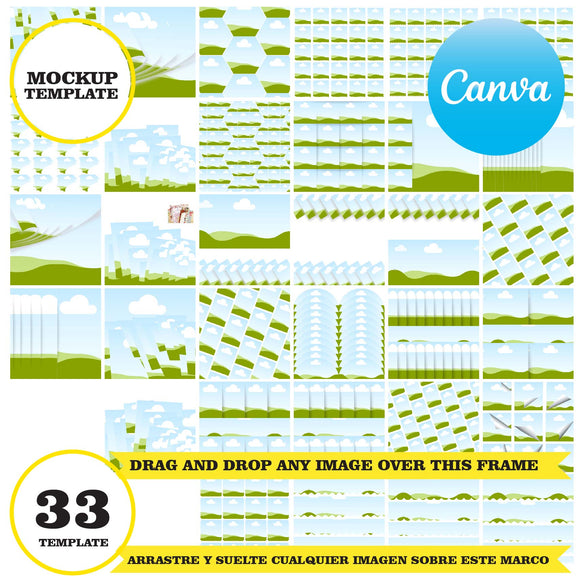 33 Digital Paper Mockup, Scrapbook Paper Mockup, Seamless Pattern Mockup Template