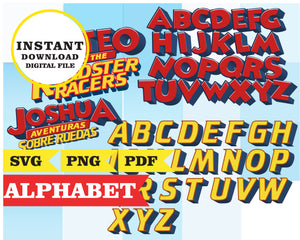 Mickey and the roadster racers alphabet, PNG, SVG, PDF files