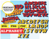 Mickey and the roadster racers alphabet, PNG, SVG, PDF files