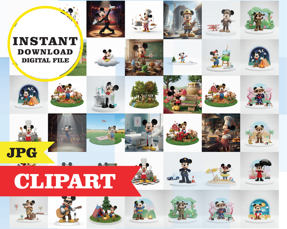 Mickey Mouse CLIPART, JPG -