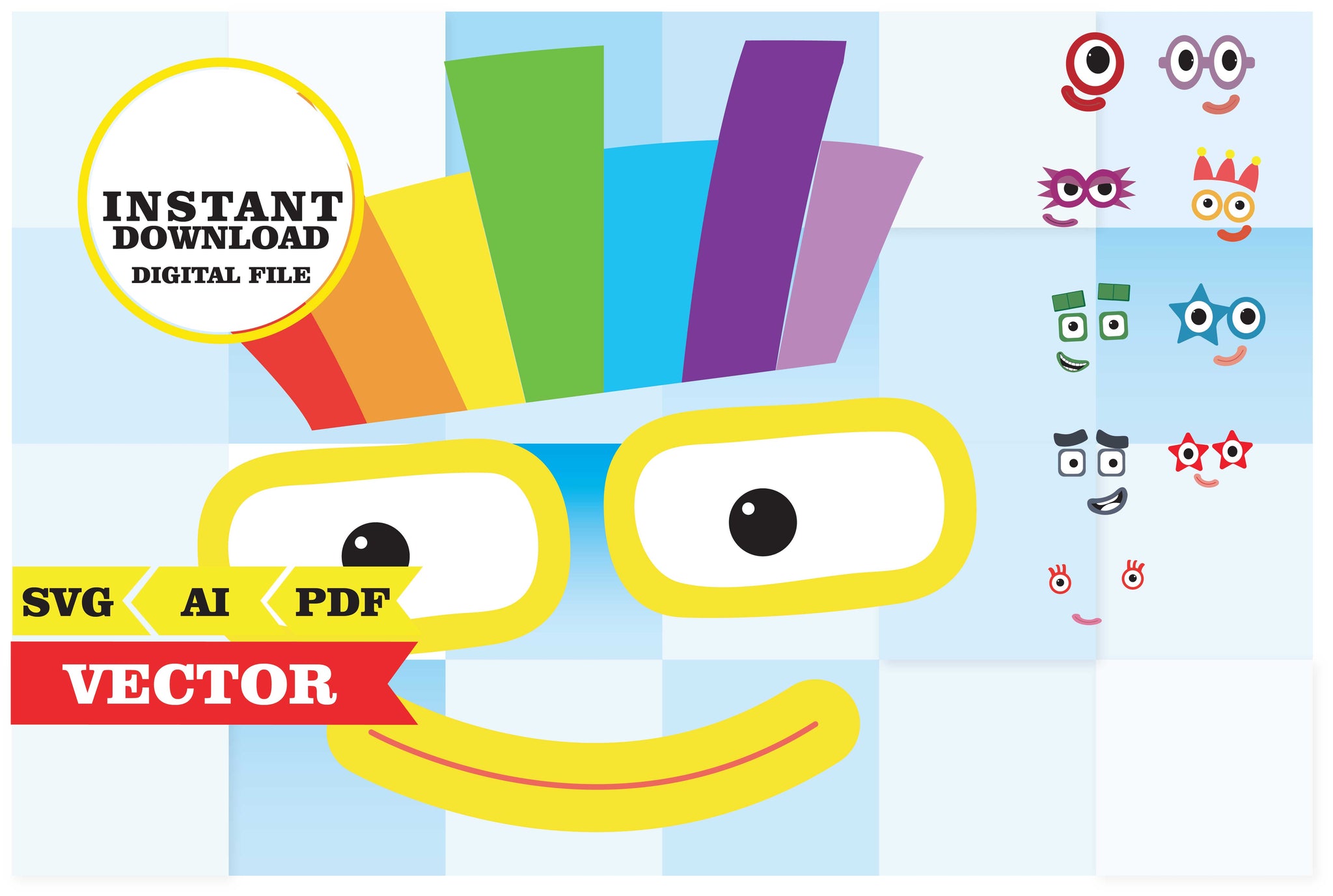 Numberblocks Vector Numberblock clipart SVG, AI, PDF | Phigraphic