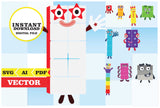 Numberblock, images clipart SVG, AI, PDF