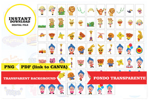 Plim plim CLIPART, png - PDF editable in canva - 74 images