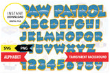 Paw patrol alphabet, SVG, PNG files