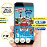 Paw patrol, inteligent invitation, interactive invitation, PDF