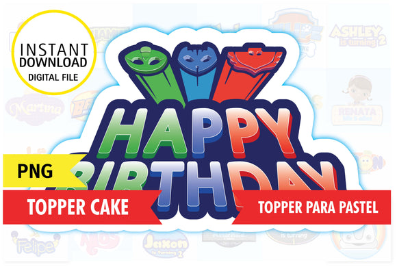 PJ Mask Printable Topper Cake Phigraphic