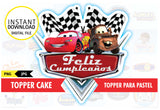 Cars, mcqueen lightning, printable topper cake