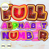 Donut alphabet, clipart, Immediate download