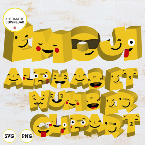 Emoji 3D alphabet