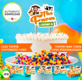 La granja de Zenón, topper personalizado para torta, logo personalizado con nombre y edad que cummple, archivo imprimible,