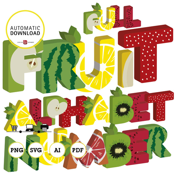 Fruits 3D alphabet