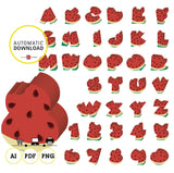 Watermelon 3D alphabet