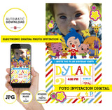 Plim plim, printable and digital electronic photo invitation, JPG