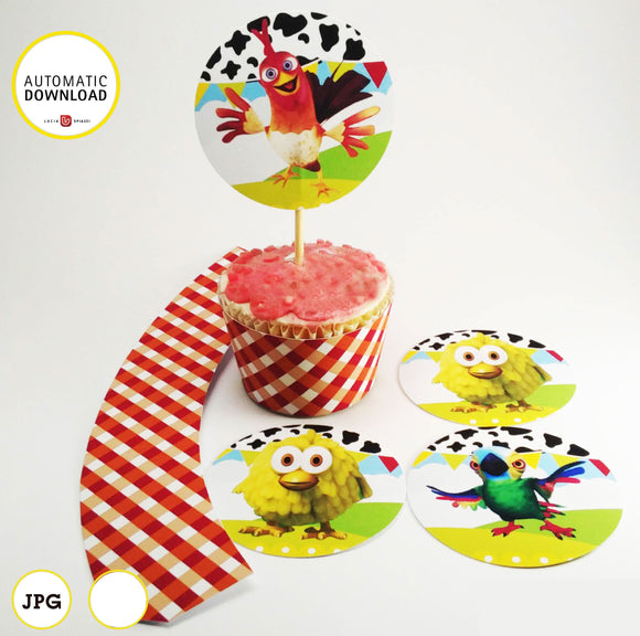 La granja de Zenón, wrappers y toppers para cupcakes, Granja de Zenón listo para descargar, imprimir y armar, archivos PNG, SVG