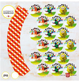 La granja de Zenón, wrappers y toppers para cupcakes, Granja de Zenón listo para descargar, imprimir y armar, archivos PNG, SVG