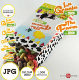 La granja de Zenón, bolsa de papel para regalar en fiestas temáticas de la granja de Zenón, archivo descargable con el logo personalizado